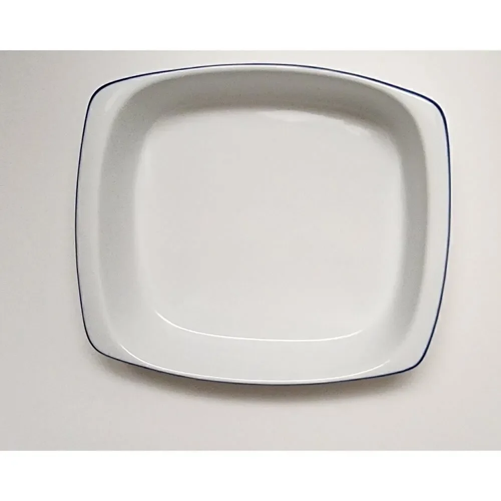 BIA Blanc De Table/Corningware Vintage Casserole Dish W/ Cobalt Blue Trim 9PCS